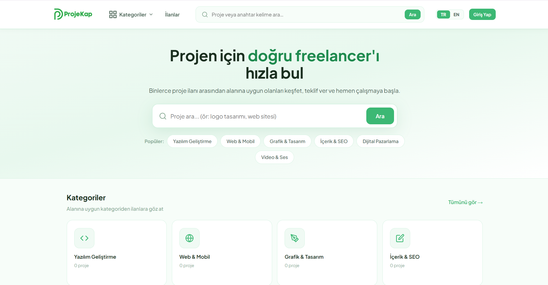 ProjeKap - Freelancer Platformu